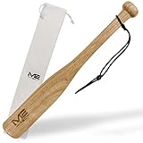 Robuster Massivholz Baseballschläger aus Holz - 18 Zoll 48cm - Outdoor Baseball Schläger mit Schlaufe und Tragetasche für Training und Selbstverteidigung Natur Holzfarbe Self Defense Baseball Bat