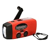 Solar Radio, AM/FM/NOAA Kurbelradio Wiederaufladbare Dynamo Radio Wasserdicht LED Dynamo Lampe Powerbank, Handkurbel Outdoor-Radio für Wandern, Camping, Ourdoor, Notfal