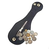 VIPERADE Leder Geldbörse EDC Slapjack Blackjack Mini Multitool Pouch Organizer mit Druckknöpfen Reißverschlusstasche Gürtel Sport Outdoor Männer Frauen Freund (Schwarz)