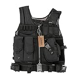 Lixada Taktische Weste Herren-Outdoor Weste mit Taschen- Tactical Weste für Jagd Angeln Camping