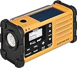 Sangean MMR-88 Survivor M8 Radio - Tragbares Notfall radio - Kurbelradio mit Notsummer und LED Taschenlampe - Schwarz/Gelb
